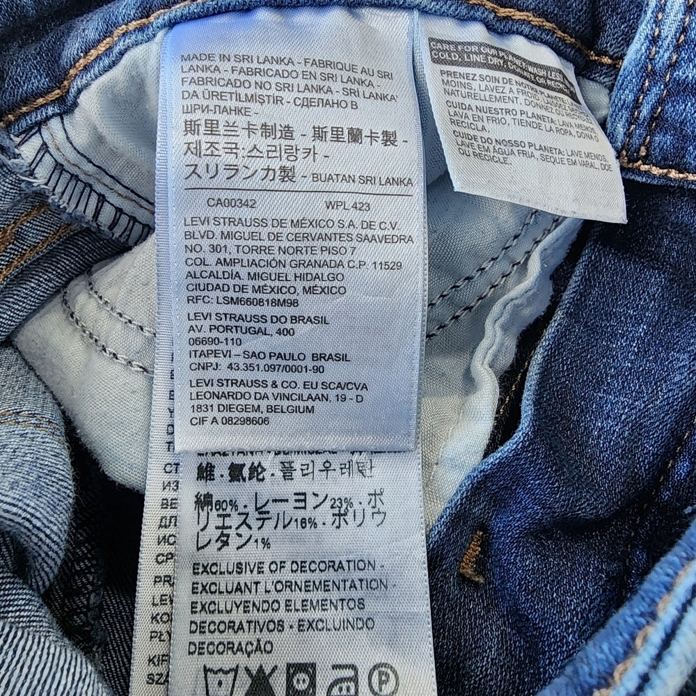 Levi's 721 High Rise Skinny Jeans Med Wash Distressed Ankle Womens Sz 25 - Picture 8 of 10